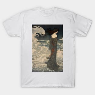 Graceful Waves - Lady by the Sea T-Shirt